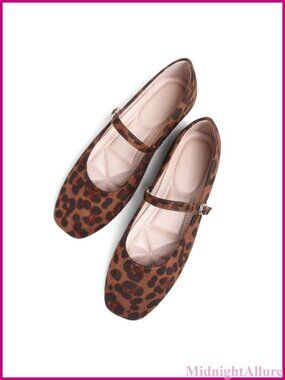 Mary Jane Square Toe Ankle Strap Ballet Flats with Arch Support